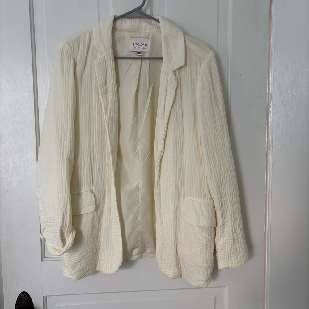 Stoosh Cream Textured Blazer